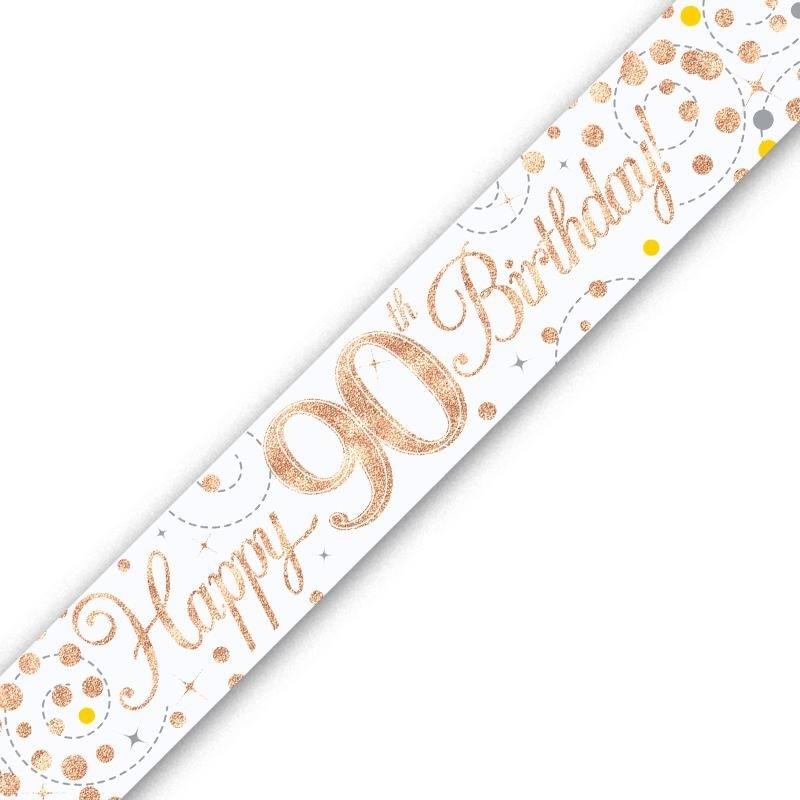 90th Party Packs with Decor - Rose Gold