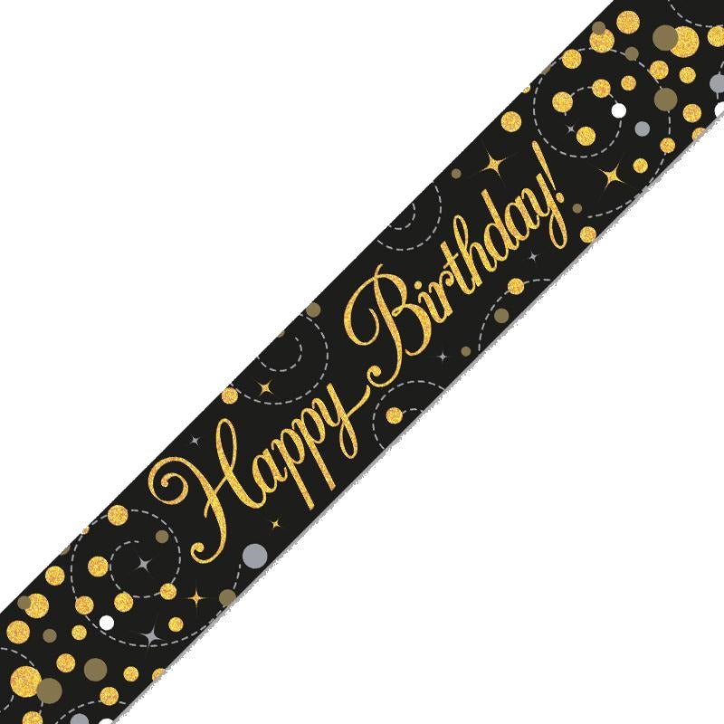 Black & Gold Birthday Party Pack: Tableware & Decoration Kit