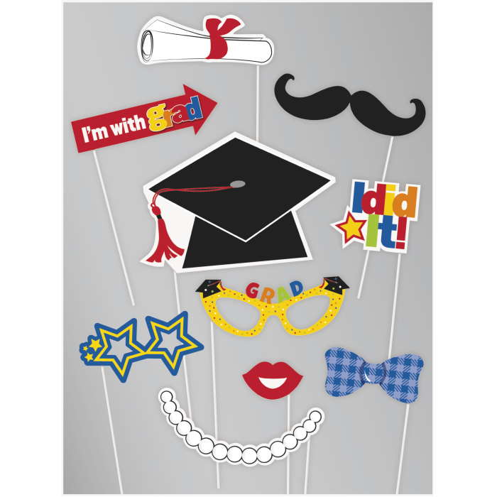 Graduation Photo Props Pack of 10 | Party Save Smile