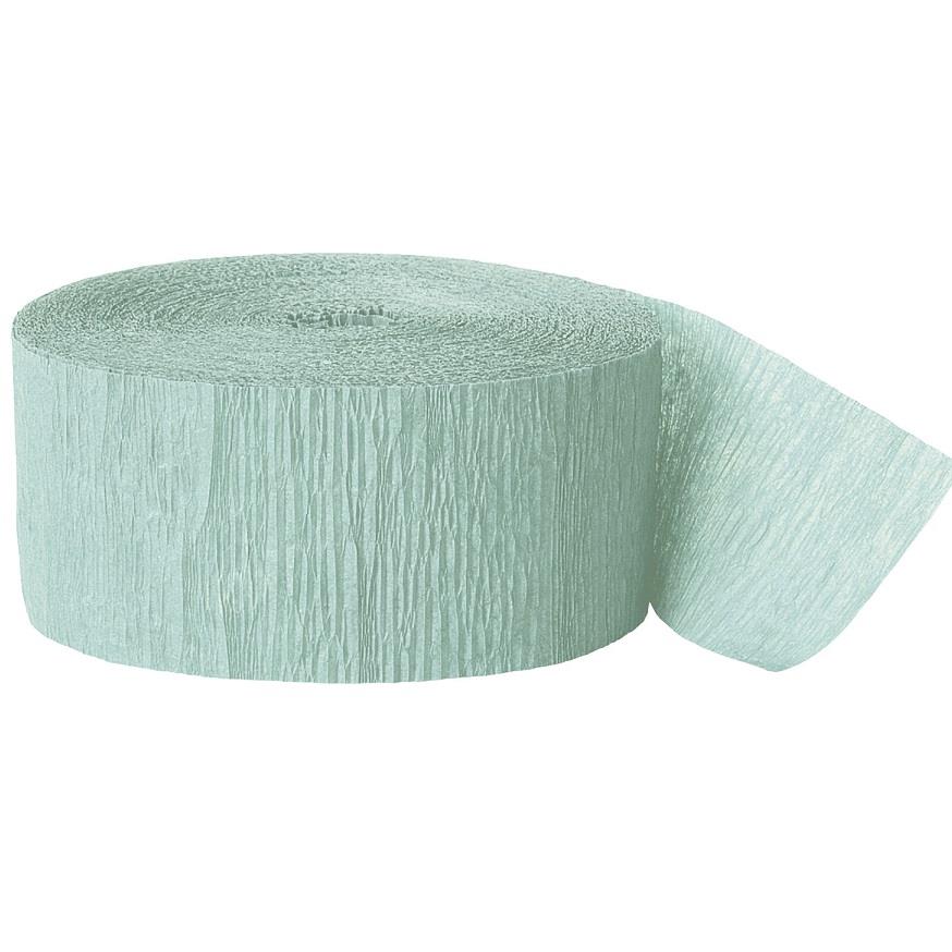 Mint Green Streamers: Paper Crepe Streamers 24 metres | Party Save Smile