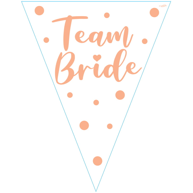 Rose Gold Team Bride Hen Party Bunting 3.9 Metres | Party Save Smile