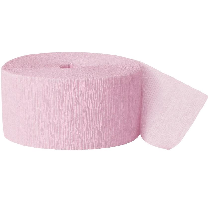 Light Pink Streamers: Paper Crepe Streamers 24 metres | Party Save Smile