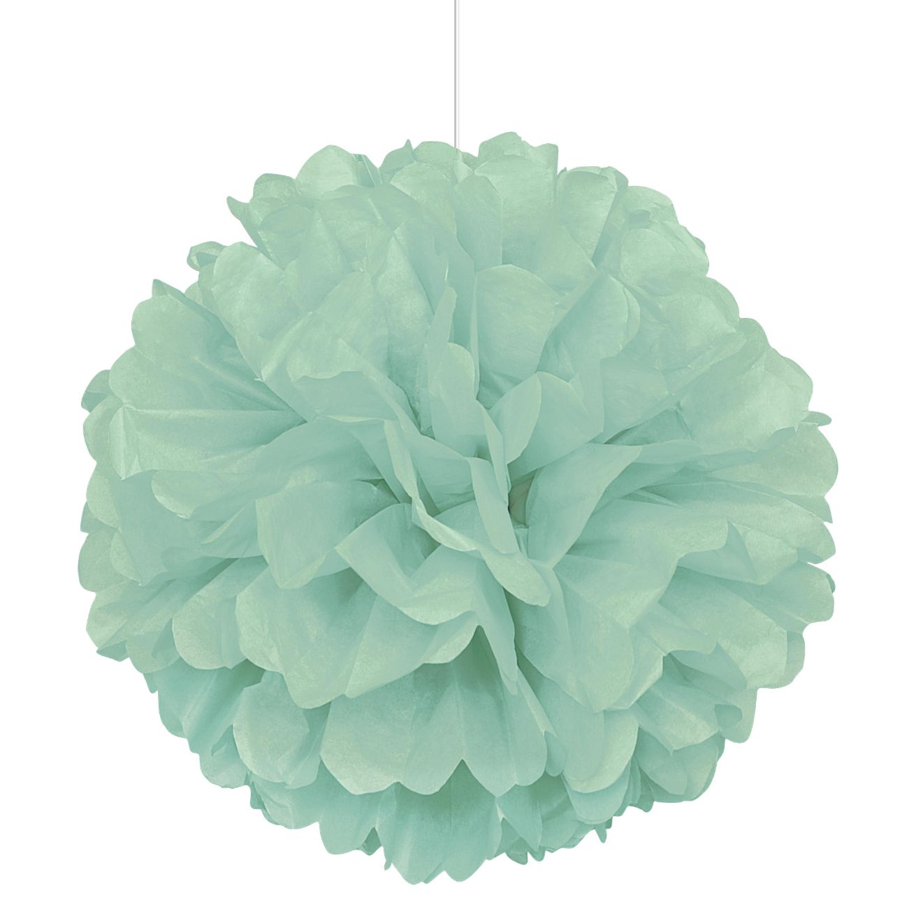 Mint Green Paper Puff Ball Decorations 16 inches | Party Save Smile