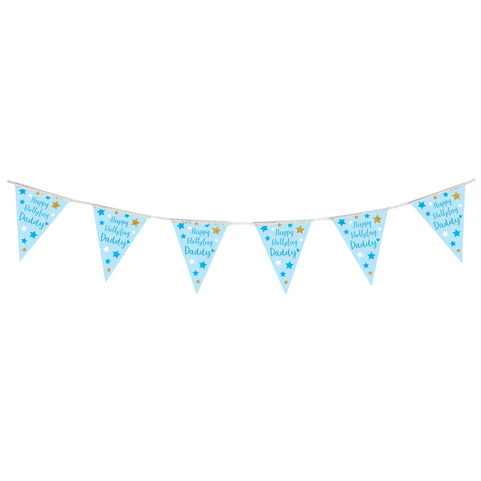 Blue Happy Birthday Daddy Bunting 11 flags 3.9m