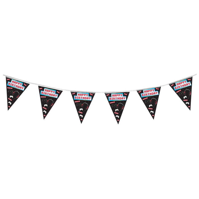 Epic Gamer Happy Birthday Bunting 11 flags 3.9m