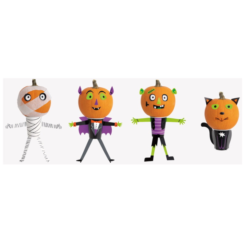DIY Mini Pumpkin Halloween Decorating Kit | Party Save Smile