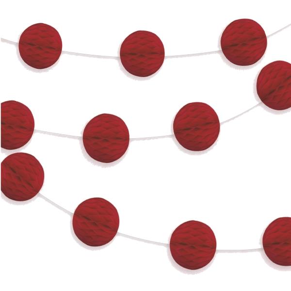 Red Honeycomb Ball Garland 2 metres | Party Save Smile