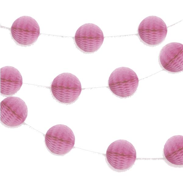 Pink Honeycomb Garland Decorations 2.1 Metres | Party Save Smile