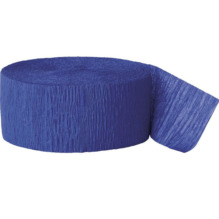 Royal Blue Crepe Paper Streamers 24 Metres | Party Save Smile