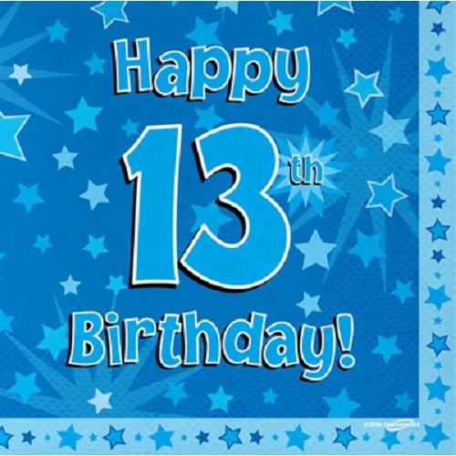 Blue Star 13th Birthday Party Pack: Tableware Party Kit