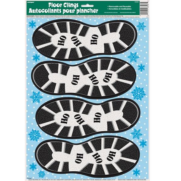 Santa Footprints Floor Decoration Pack of 4 | Party Save Smile