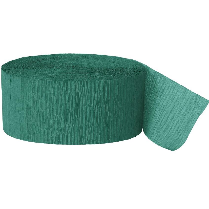 Emerald Green Streamers: Paper Crepe Streamers 24 metres | Party Save Smile