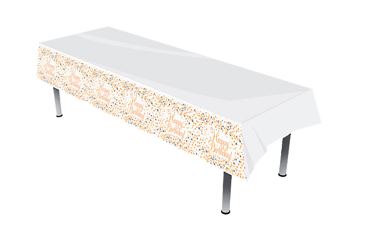 Rose Gold Plastic Birthday Tablecloth 137 x 259cm | Party Save Smile