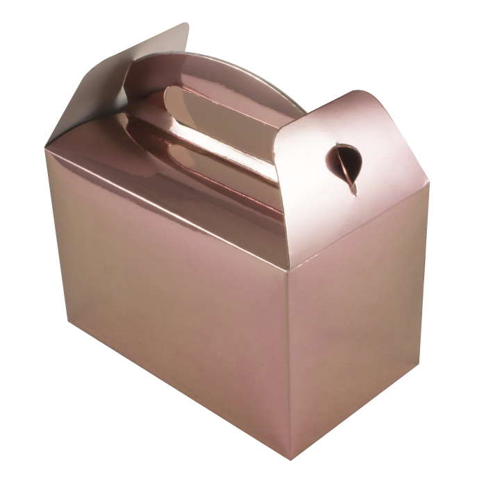 Metallic Rose Gold Party Boxes 6 Pack | Party Save Smile