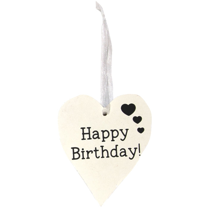 Happy Birthday Wooden Heart Hanging Decoration | Party Save Smile