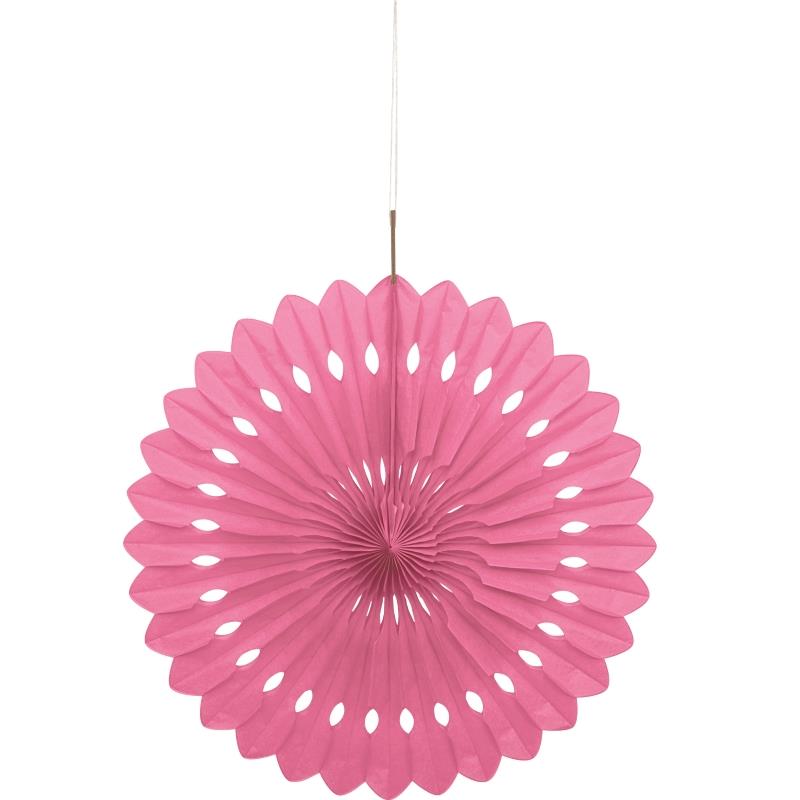 Hot Pink Fan Hanging Decoration 16 Inches | Party Save Smile