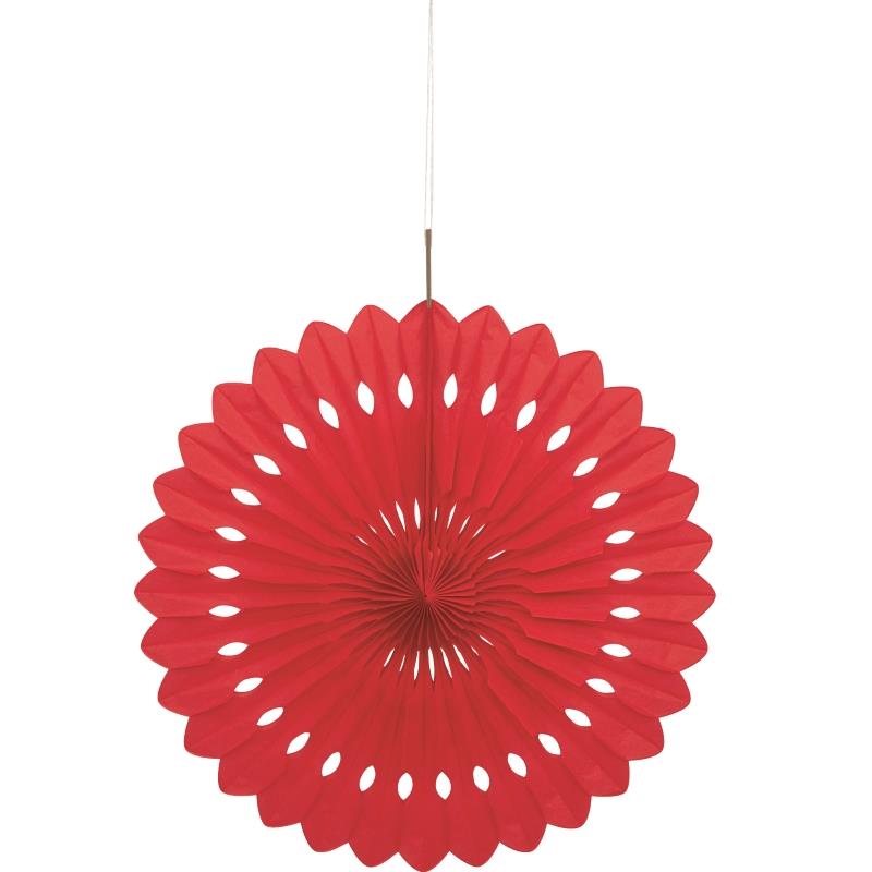 Red Fan Hanging Decoration 16 inch | Party Save Smile