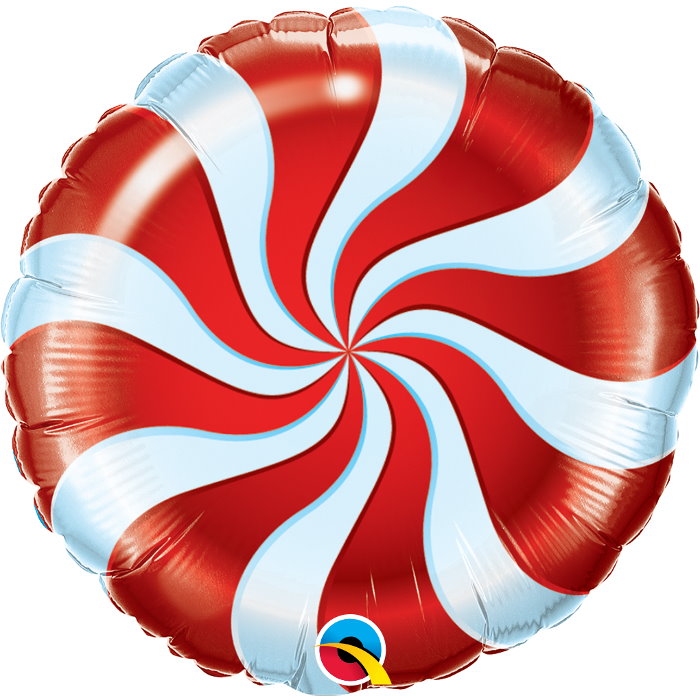 Red Candy Swirl Foil Balloon 18 Inch | Party Save Smile