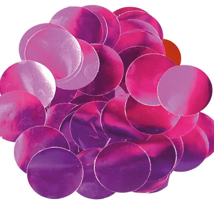 15mm Hot Pink Metallic Foil Table Confetti 14 Grams | Party Save Smile