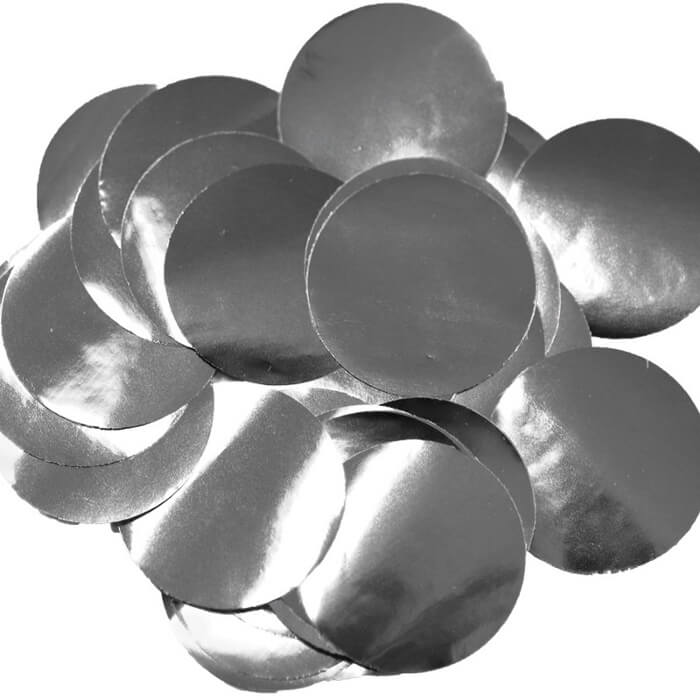 10mm Silver Metallic Confetti (50 grams) | Party Save Smile