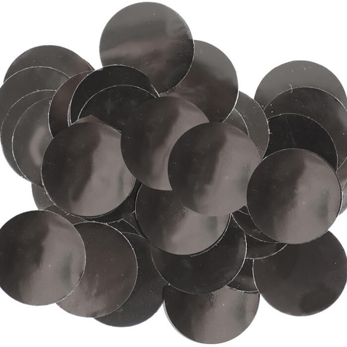 10mm Metallic Confetti Black 50 Grams | Party Save Smile