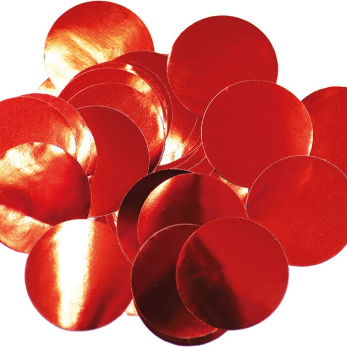 25mm Metallic Red Foil Confetti 50 grams | Party Save Smile