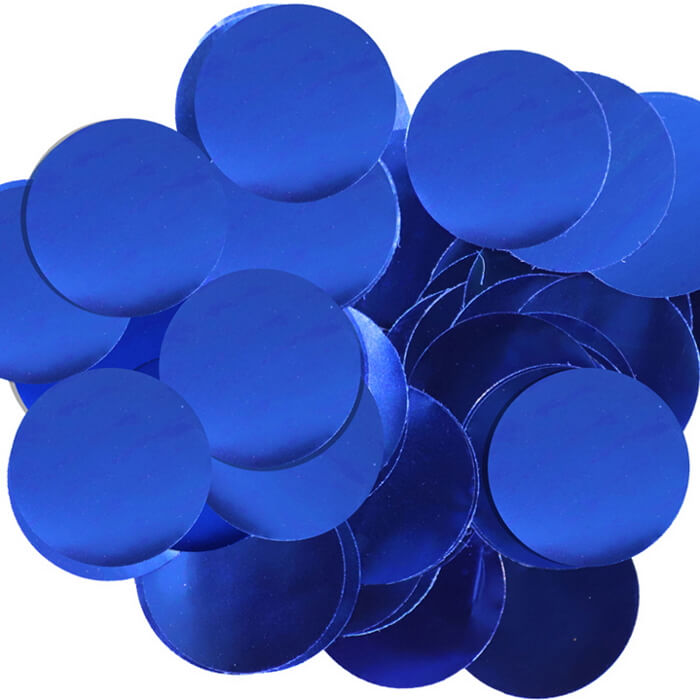 25mm Royal Blue Confetti Metallic 50 grams | Party Save Smile