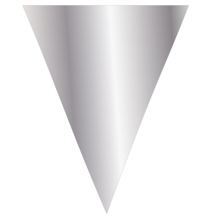 Metallic Silver Flag Bunting Banner Decoration 10 Metres | Party Save Smile