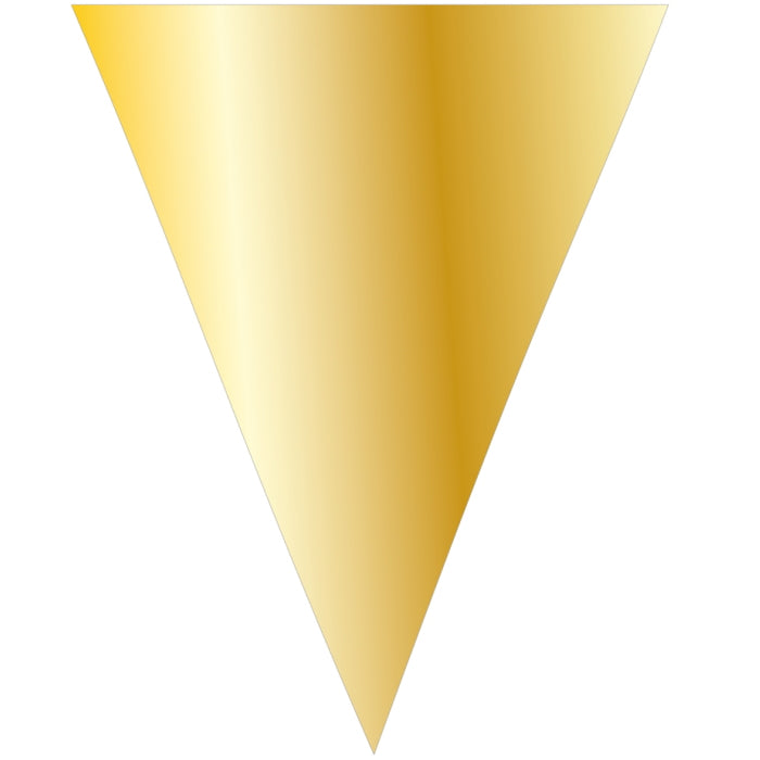 Metallic Gold Flag Bunting Banner Decoration 10 Metres | Party Save Smile