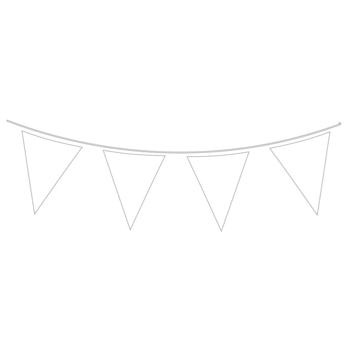 White Flag Bunting Banner Decoration 10 Metres | Party Save Smile