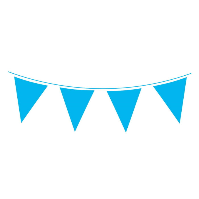 Light Blue Bunting Flag Banner 10 metres | Party Save Smile