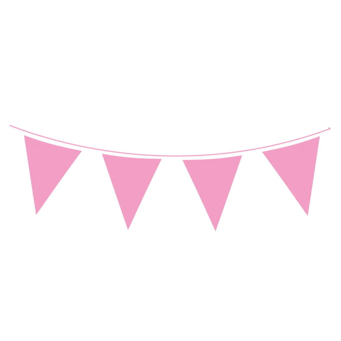 Baby Pink Bunting Flag Banner 10 metres | Party Save Smile