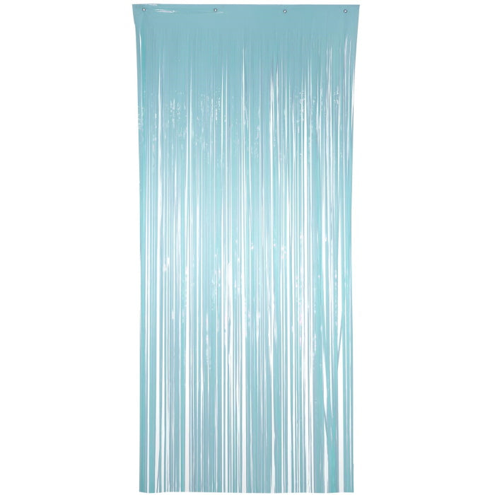 Pastel Blue Foil Door Curtain 0.9m x 2.40m | Party Save Smile