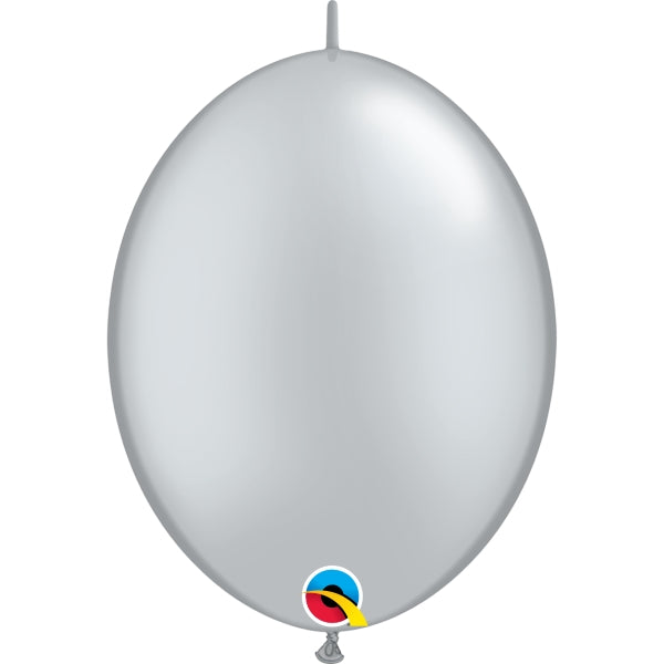 Silver Quick Link Balloons 12 inch Qualatex | Party Save Smile