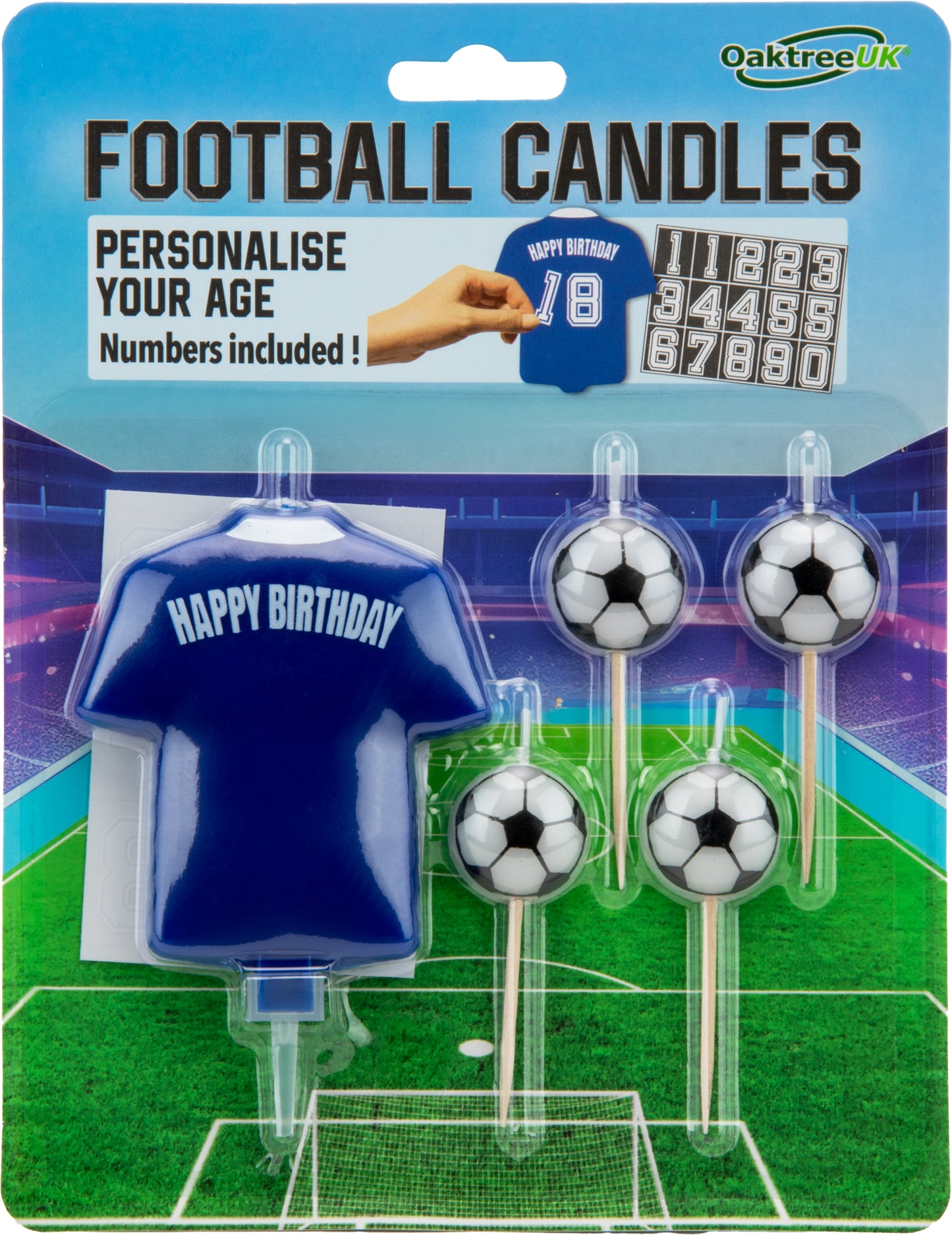 Football Shirt Candle Blue - Personalise Age | Party Save Smile