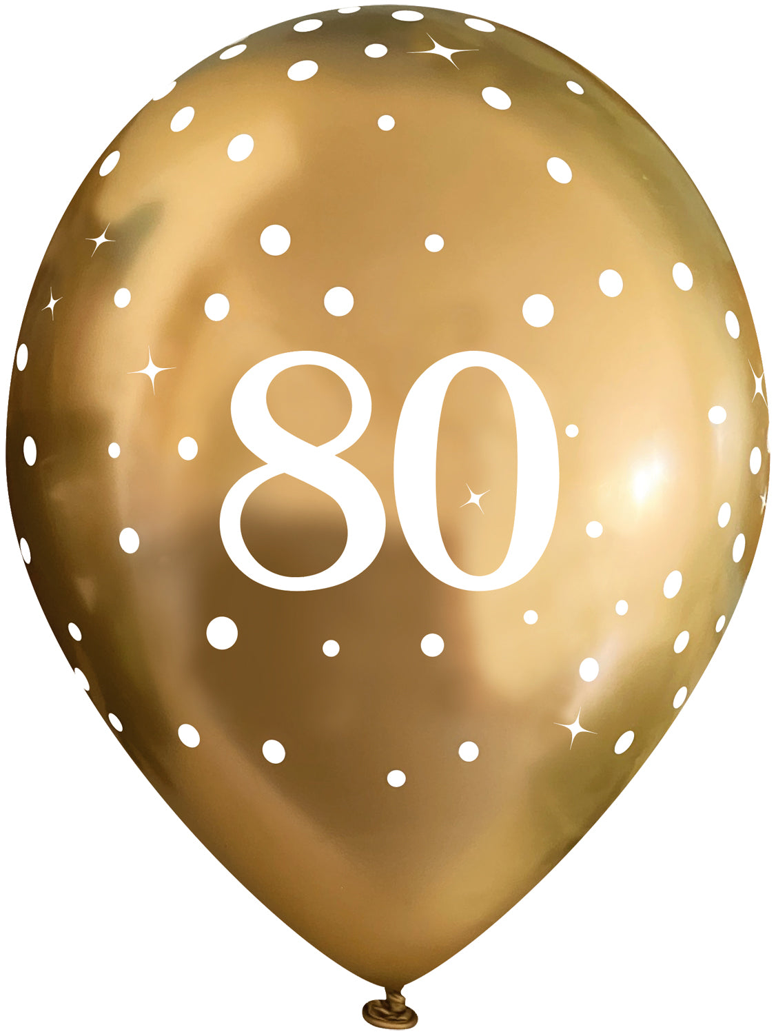 Gold 80th Birthday Latex Balloons Pack of 6 | Party Save Smile
