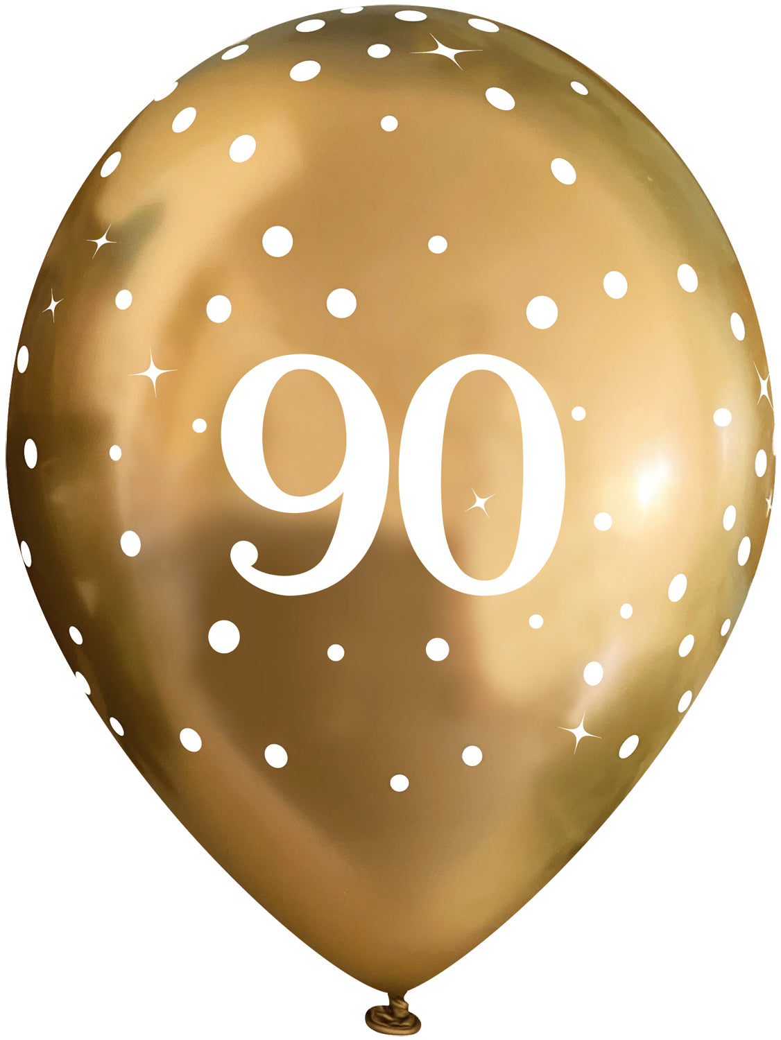 Gold 90th Birthday Latex Balloons Pack of 6 | Party Save Smile