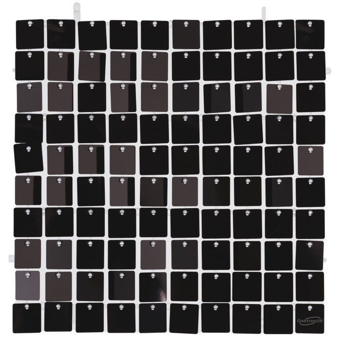 Metallic Black Sequin Wall Panels 30 x 30cm | Party Save Smile