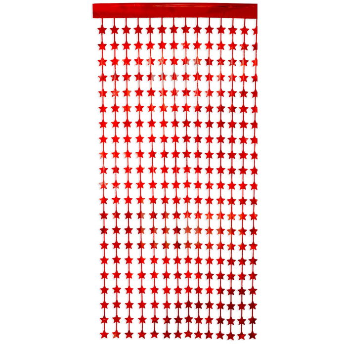 Red Star Doorway Curtain Decoration 1m x 2m | Party Save Smile