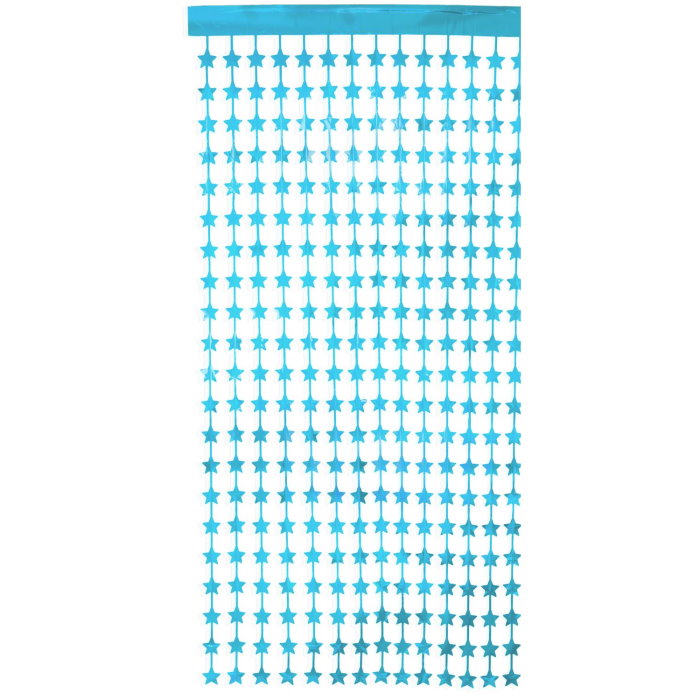 Light Blue Star Doorway Curtain Decoration 1m x 2m | Party Save Smile