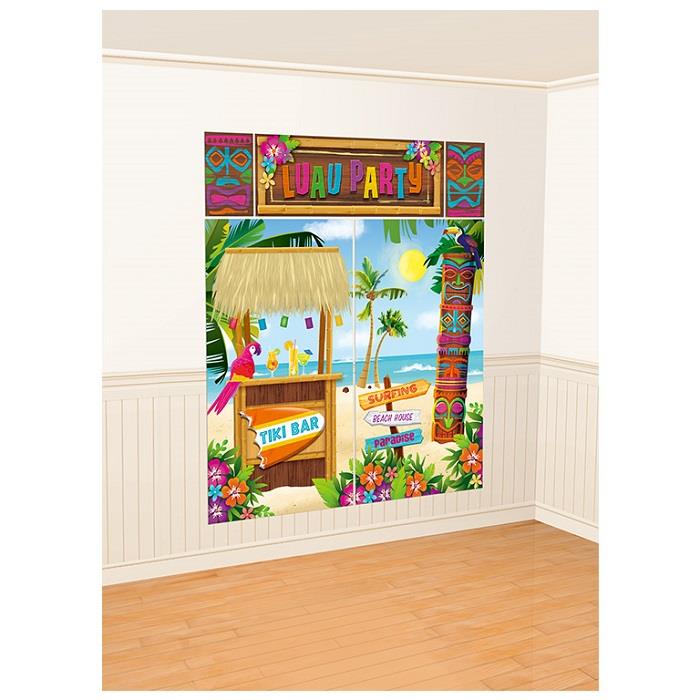 Hawaiian Tiki Scene Setter: Luau 6ft Party Decoration | Party Save Smile