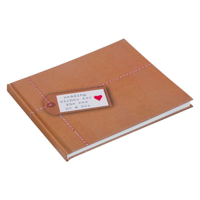 Rustic Kraft Heart Wedding Guest Book | Party Save Smile