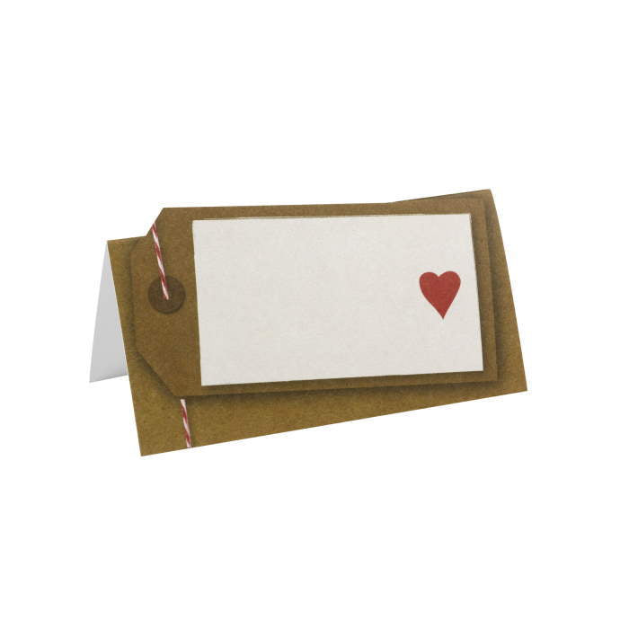 Rustic | Kraft | Heart Wedding Table Place Cards Pack of 50 | Party Save Smile
