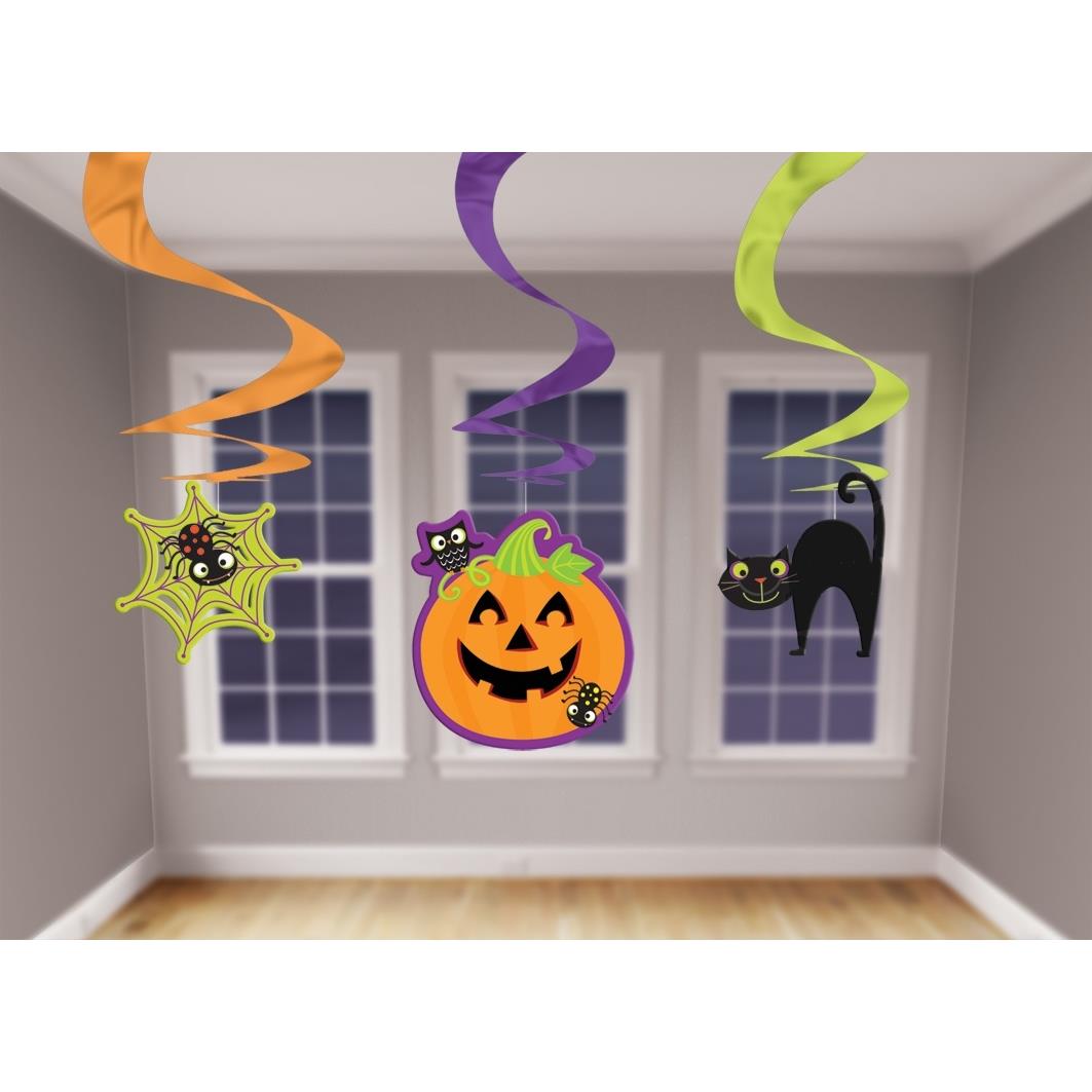 Halloween Hanging Decorations - Pumpkin, Spider & Cat Pack of 3 | Party Save Smile