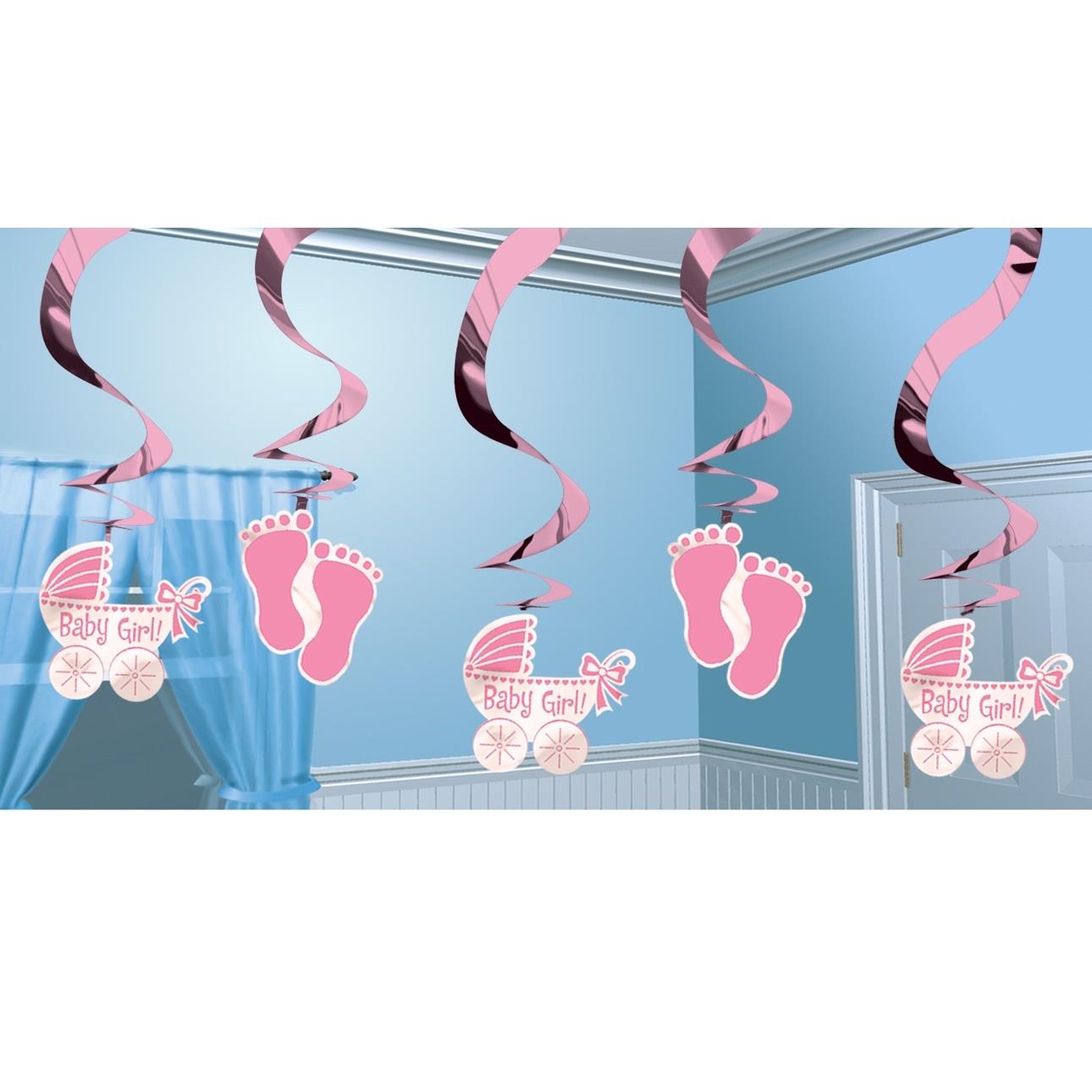 It's a Girl Baby Shower Hanging Decorations Pack of 5 | Party Save Smile