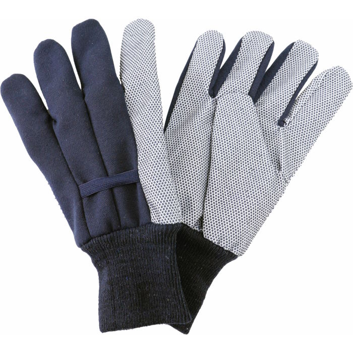 Jersey Cotton Glove Mens Gardening Gloves Navy Blue Large | Party Save Smile