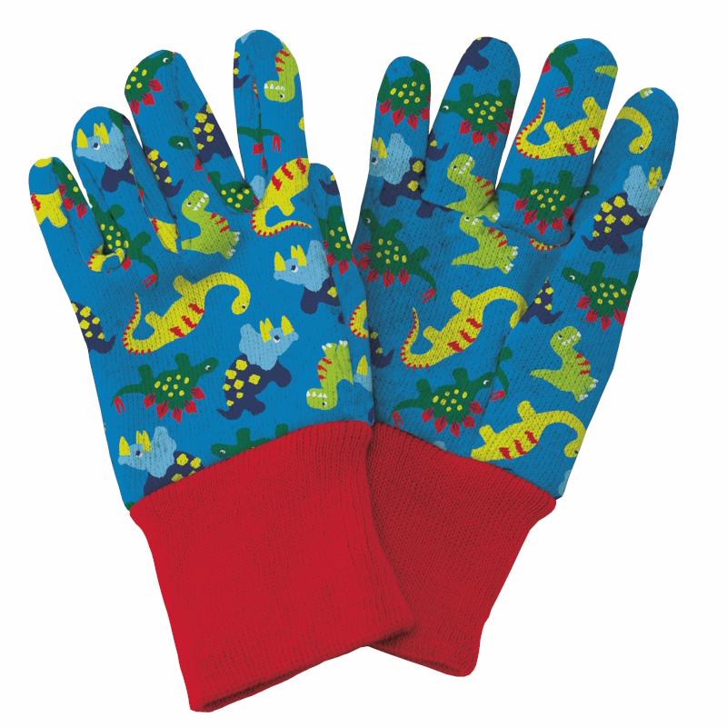 Blue Dinosaur Kids Gardening Gloves Kent and Stowe | Party Save Smile