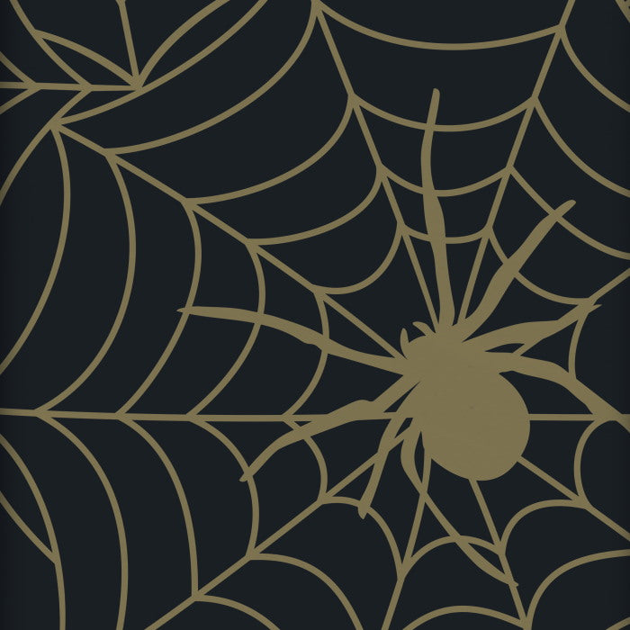 Gold Spider Web Halloween Tablecloth 138 x 213cm | Party Save Smile