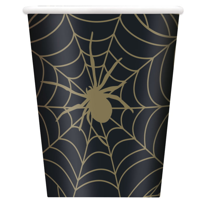 Halloween Spider Web Party Cups Pack of 8 | Party Save Smile