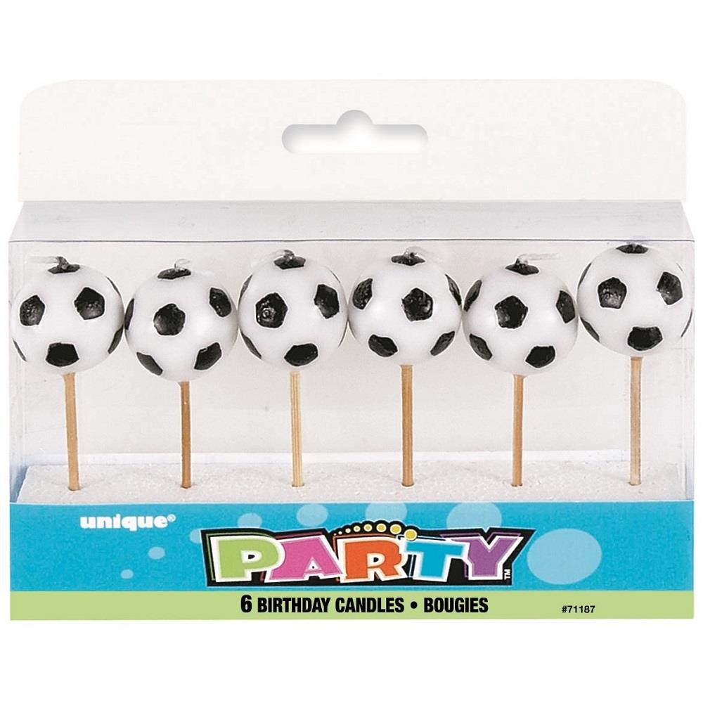 Football Birthday Cake Candles Pack of 6 | Party Save Smile